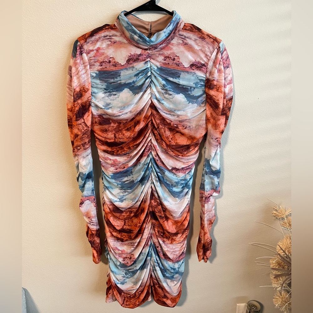 Wild Fable Long Sleeve Ruched Dress